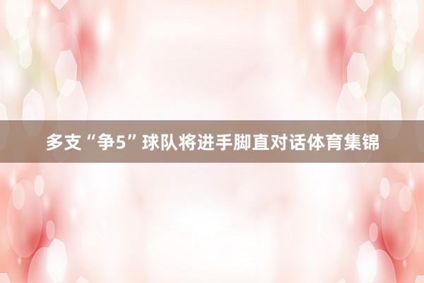 多支“争5”球队将进手脚直对话体育集锦