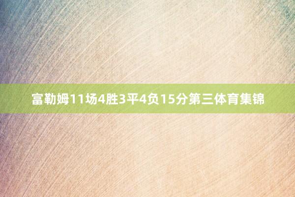 富勒姆11场4胜3平4负15分第三体育集锦