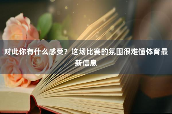 对此你有什么感受?这场比赛的氛围很难懂体育最新信息