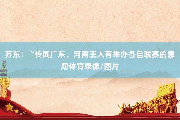 苏东:“传闻广东、河南王人有举办各自联赛的意愿体育录像/图片