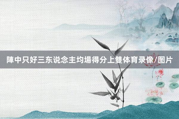 陣中只好三东说念主均場得分上雙体育录像/图片