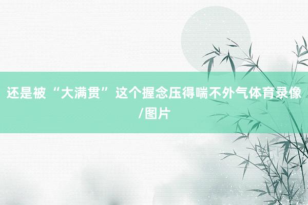 还是被 “大满贯” 这个握念压得喘不外气体育录像/图片
