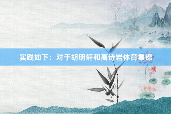 实践如下：对于胡明轩和高诗岩体育集锦