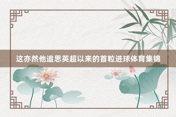 这亦然他追思英超以来的首粒进球体育集锦