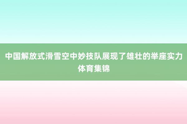 中国解放式滑雪空中妙技队展现了雄壮的举座实力体育集锦