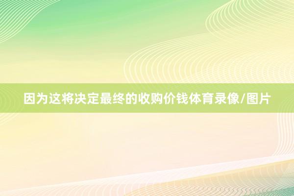 因为这将决定最终的收购价钱体育录像/图片